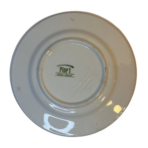 Pier 1 Imports Set-2 Versailles Ceramica Quadrifoglio Blue Green Luncheon Plates - Picture 7 of 12